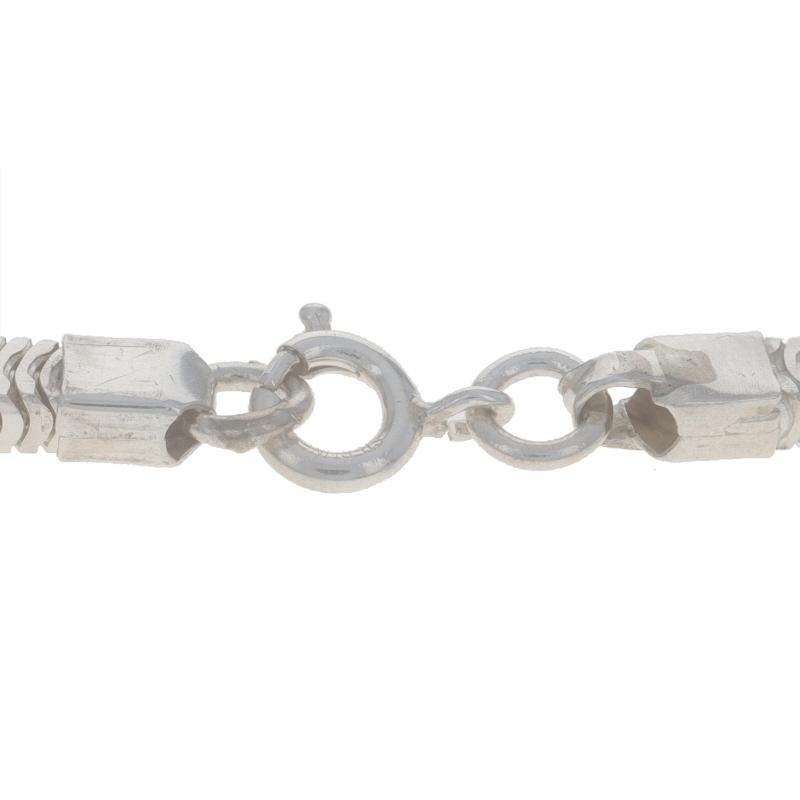 Quadratische Schlangenkette-Halskette aus Sterlingsilber 30