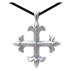 Sterling Silver St. Mary's Fleur-di-Lys Pendant Necklace