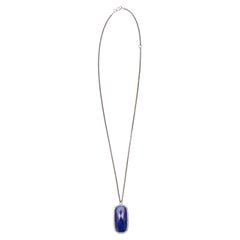 Collana con ciondolo in argento Sterling Stacey Singer con pietre blu e pavé di diamanti