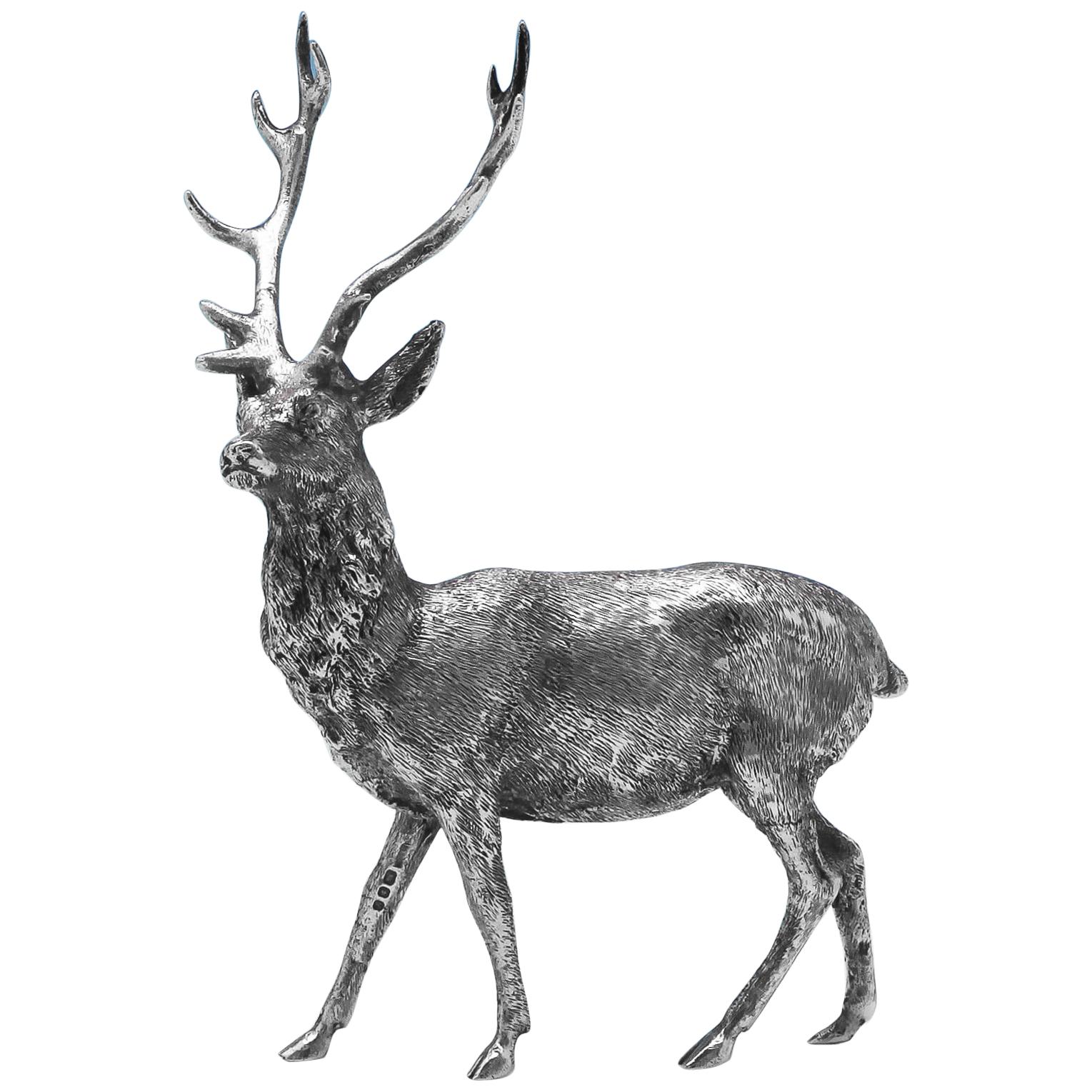 Sterling Silver Model of a Stag Hallmarked in London in 1971