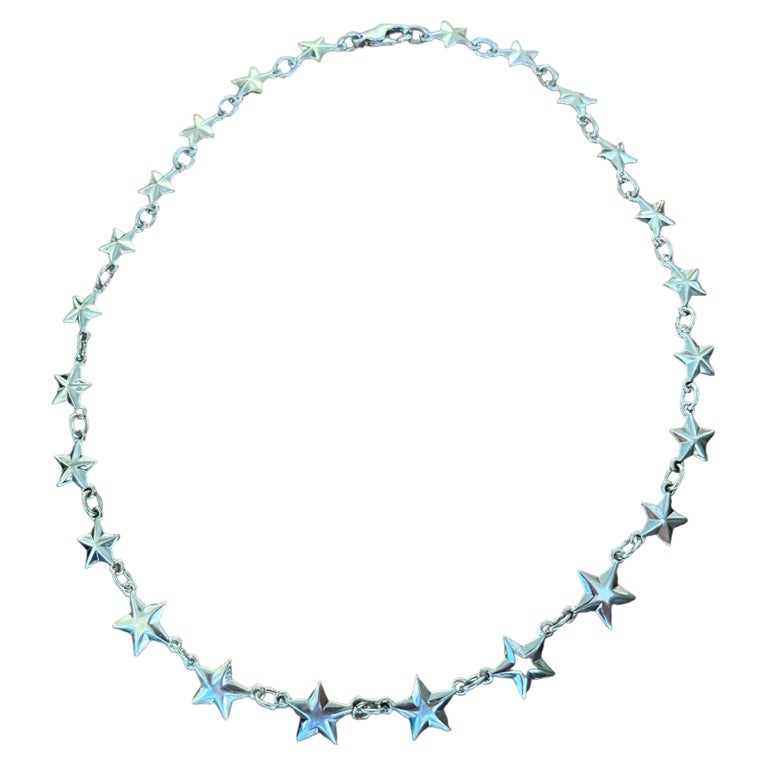 Sterling Silver Star Choker Necklace For Sale at 1stDibs star