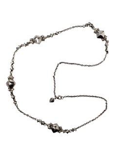 Sterling Silver Star Link Station Necklace 27" #24728