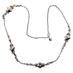Sterling Silver Star Link Station Necklace 27" #24728