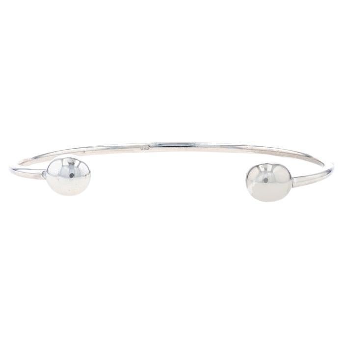 Sterling Silver Starter Charm Cuff Bracelet 6 3/4" - 925 For Sale