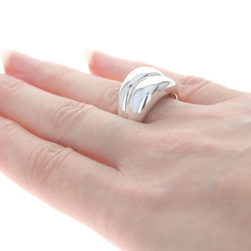 Sterling Silver Statement Band - 925 Abstract Ring For Sale 1