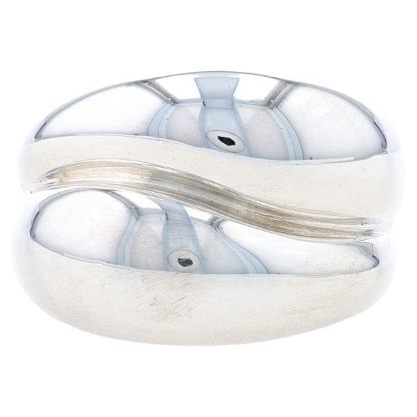 Sterling Silver Statement Band - 925 Abstract Ring For Sale