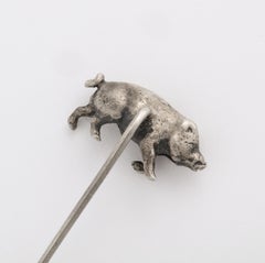 Sterling Silver Stickpin of a Wild Boar