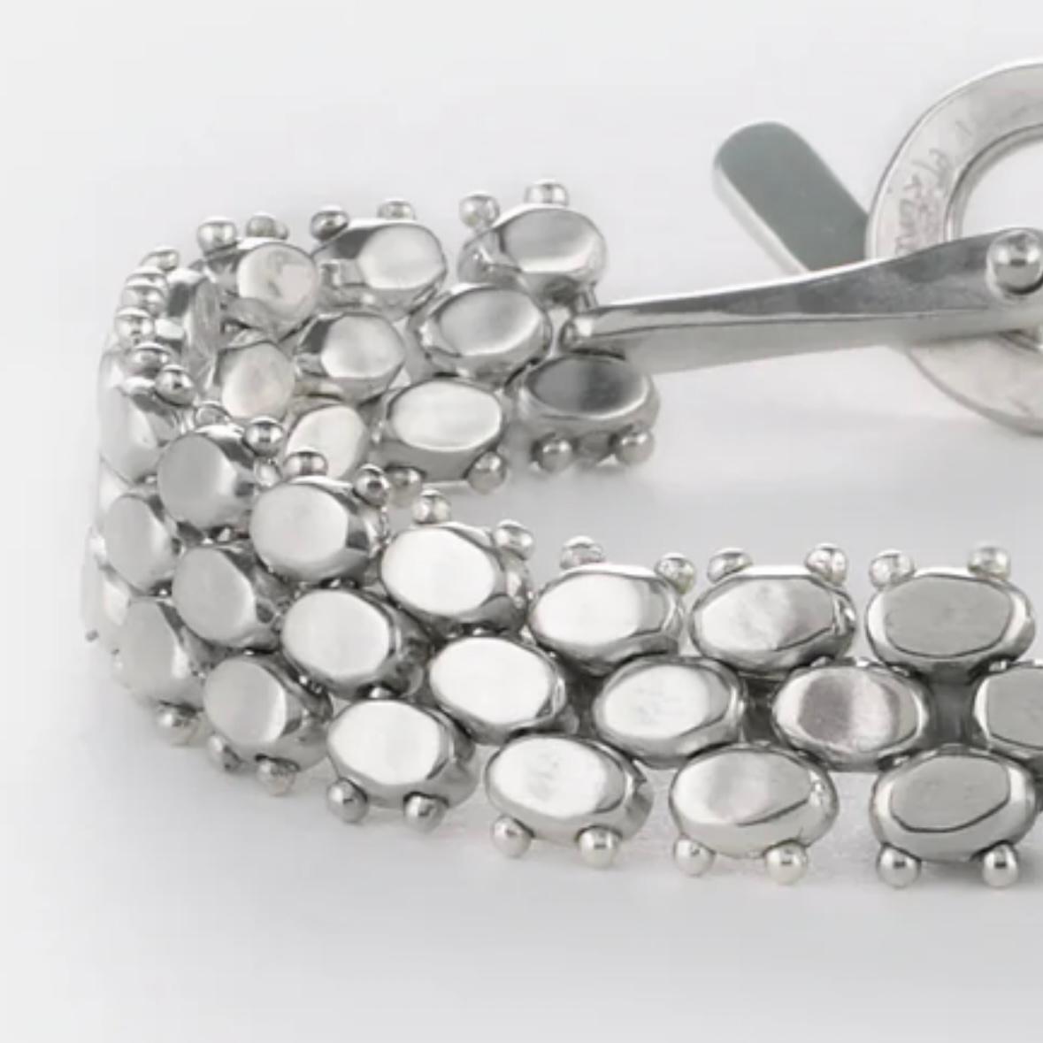 Bracciale con ciottoli in argento sterling di Jill Platner, 1