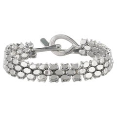 Sterling Silver Stream Pebble Bracelet by Jill Platner, 1” x 7”, w/ Toggle Clasp