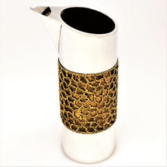Sterling Silver Stuart Devlin Jug 1979 Parcel-Gilt Modern Jug