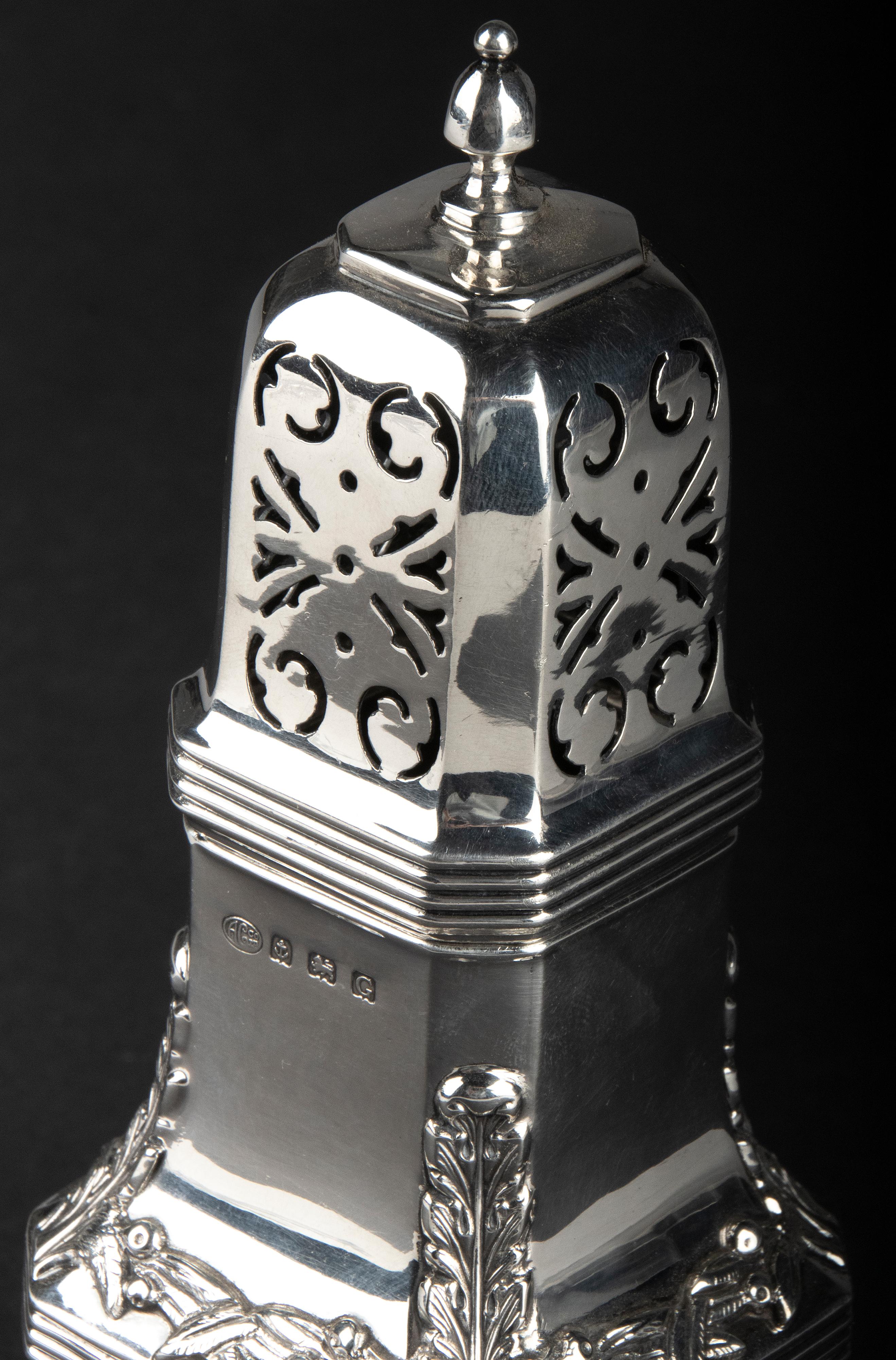 Shaker à sucre en argent sterling poinçonné Alexander Clark & Co Birmingham 1931 en vente 6