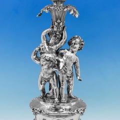 Cherub Design Antique Sterling Silver Suite of Three Comports Table Centrepiece
