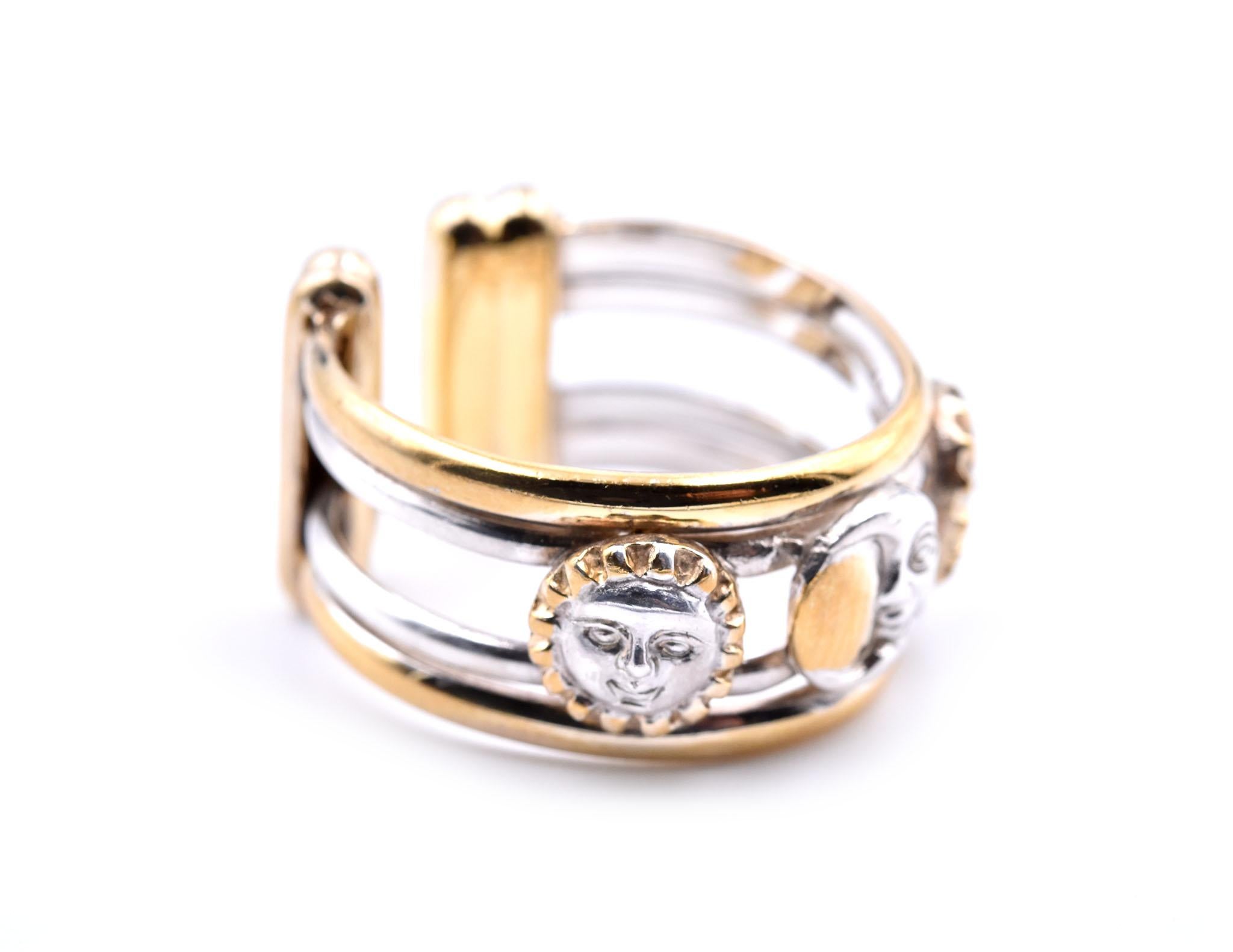 Designer: Sergio Bustamante
Material: sterling silver
Size: 5.75 (please allow two additional shipping days for sizing requests)
Dimensions: ring measures 10.25mm in width
Weight: 7.25 grams
