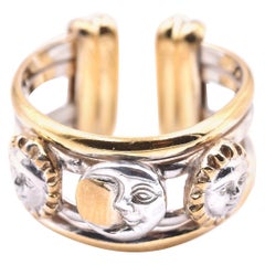 Sterling Silver Sun and Moon Ring Signed “Sergio Bustamante”
