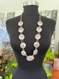 Sterling silver Sun Face Squash Necklace Hopi Native American