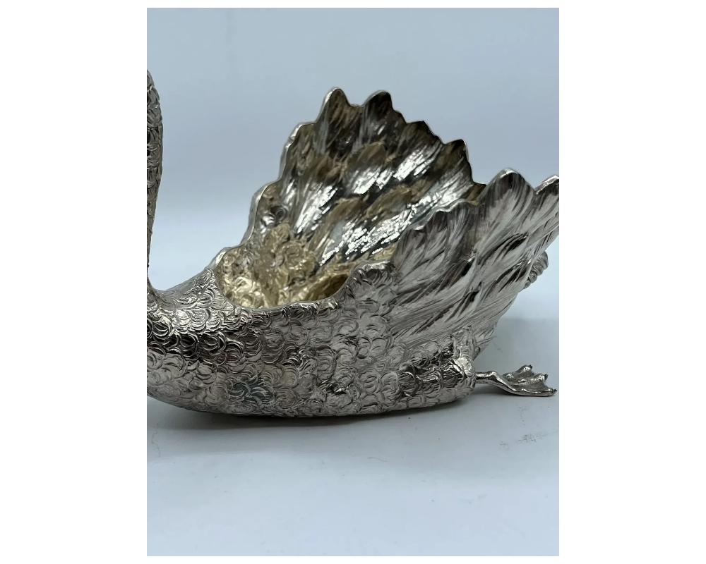 20th Century Sterling Silver Swan Bird by Buccellati Italy