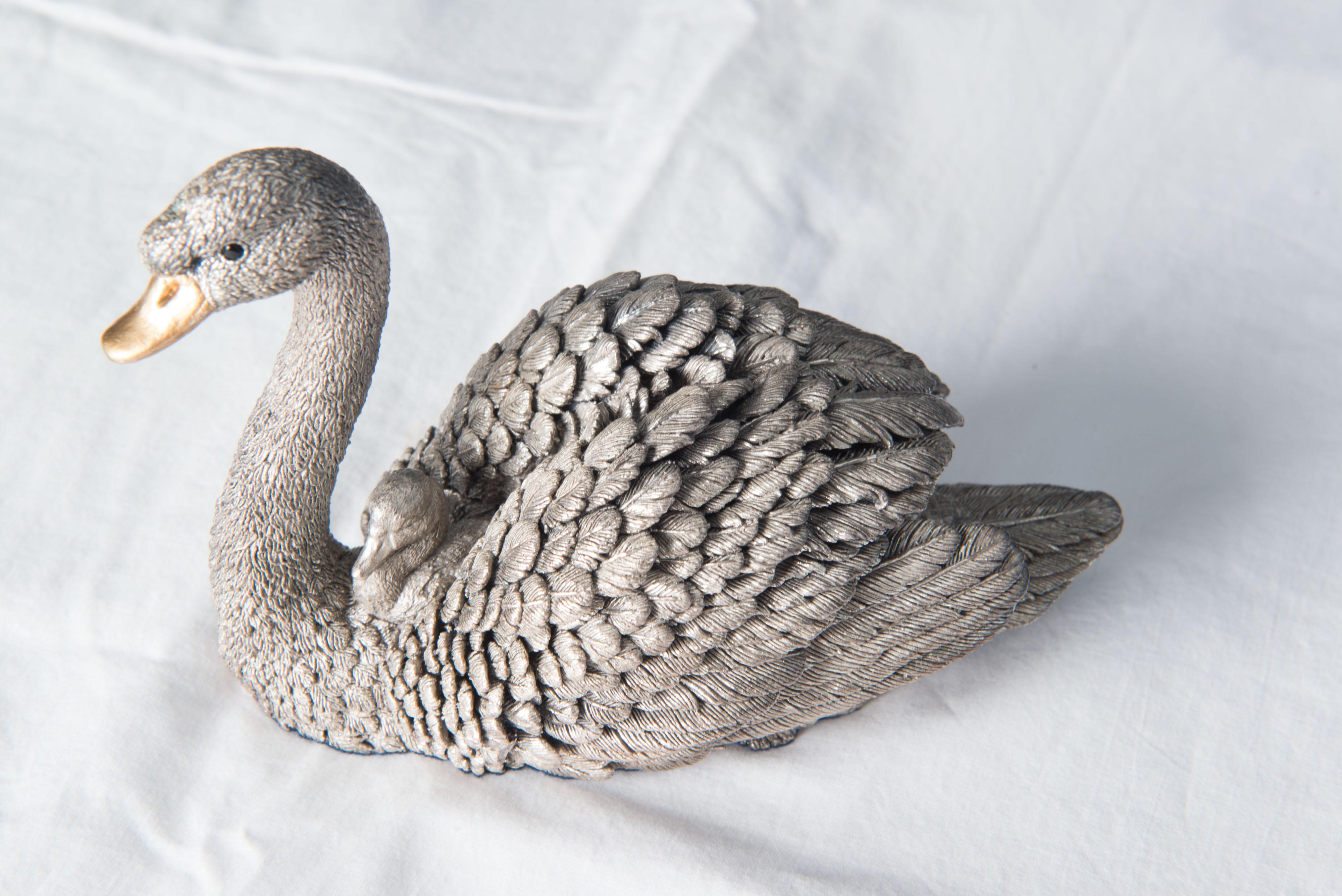 English Silver Swan Handmade in England, Buccellati style