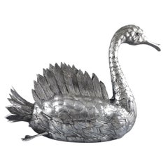 Sterling Silver Swan Planter Centerpiece