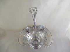 Sterling Silver SWEETMEAT BASKET with OVERHANDLE Hallmarked:-BIRMINGHAM 1911