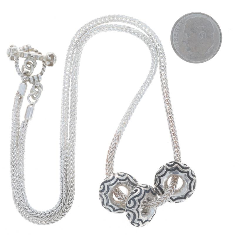Collier en argent sterling avec pendentif Trio de perles en forme de tourbillon 18