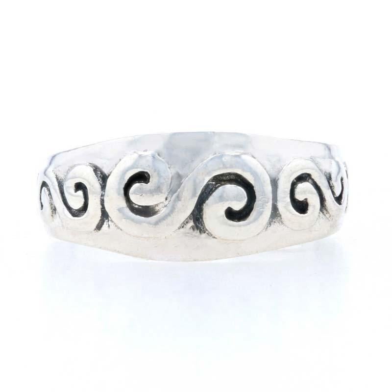 Sterling Silver Swirl Scroll Toe Ring - 925 Adjustable Band