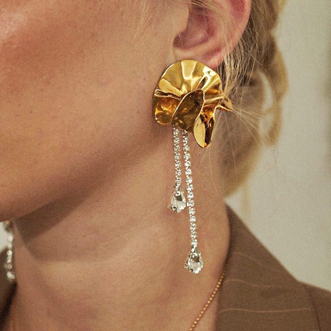silver statement earrings
