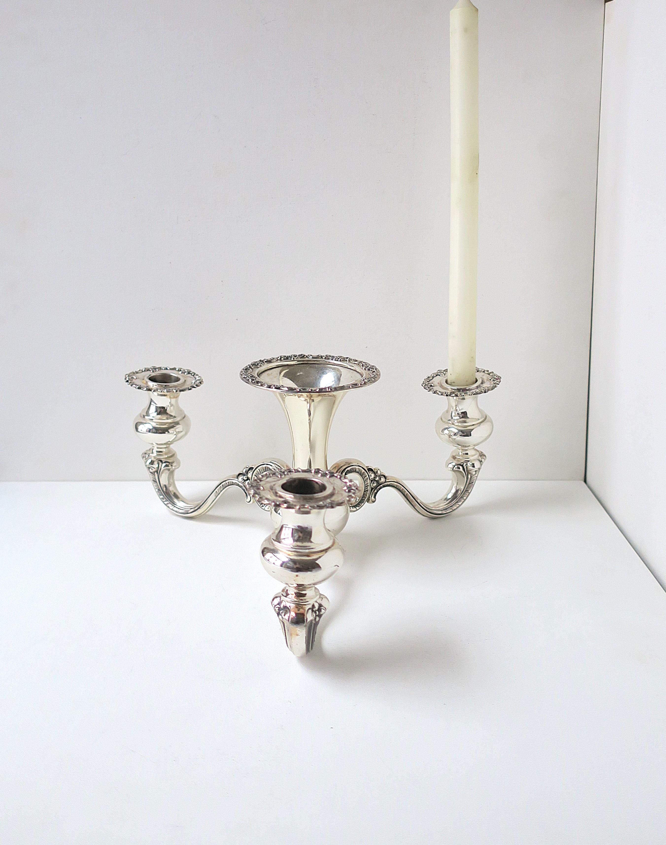 Sterling Silver Table Candelabra Centerpiece with Vase For Sale 5