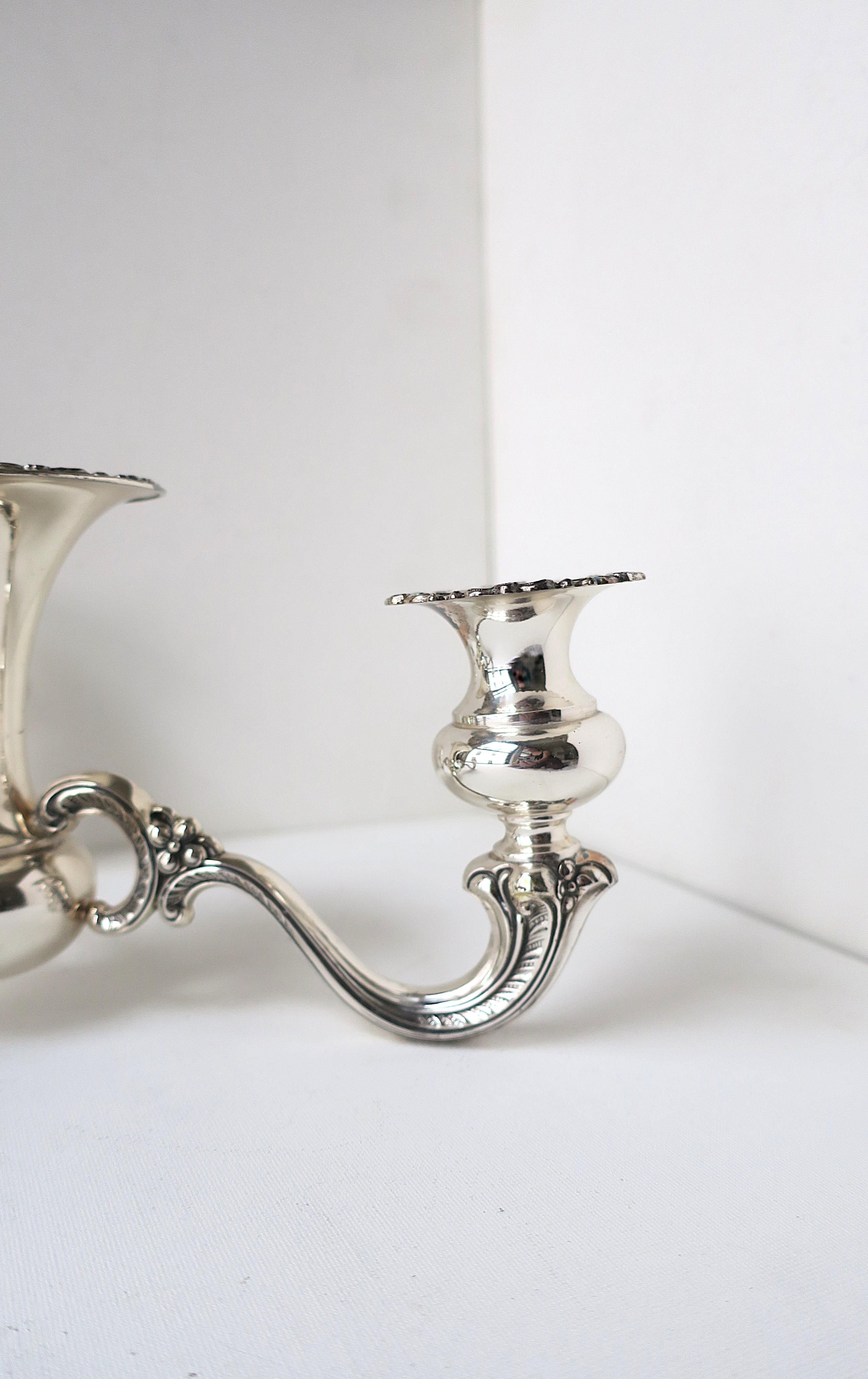 Sterling Silver Table Candelabra Centerpiece with Vase For Sale 10