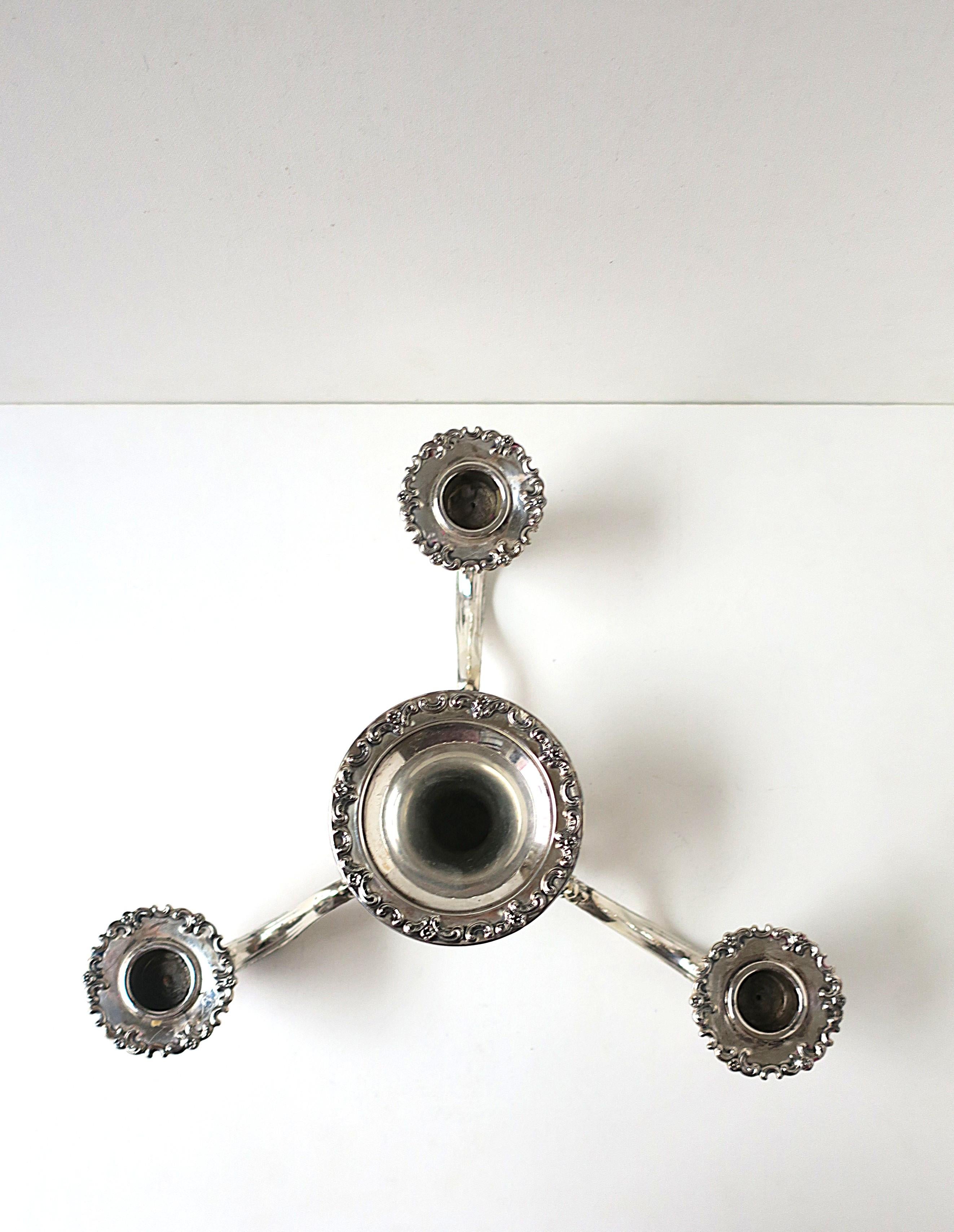 Sterling Silver Table Candelabra Centerpiece with Vase For Sale 12