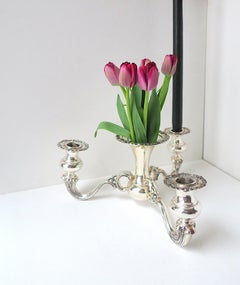 Sterling Silver Candelabra Centerpiece with Vase
