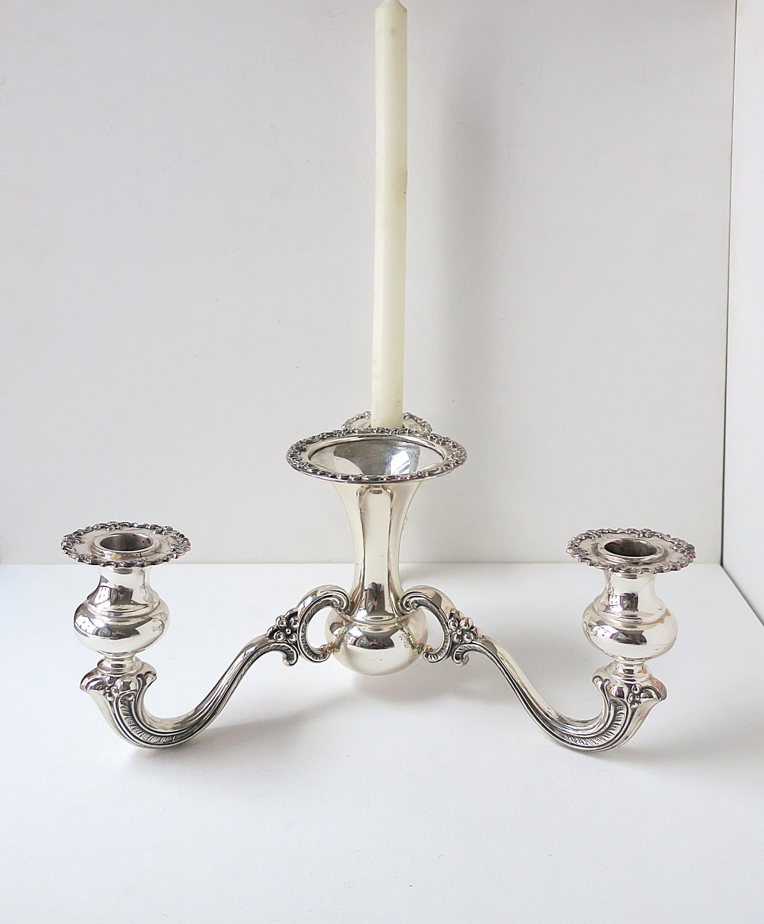 Sterling Silver Table Candelabra Centerpiece with Vase In Good Condition For Sale In New York, NY