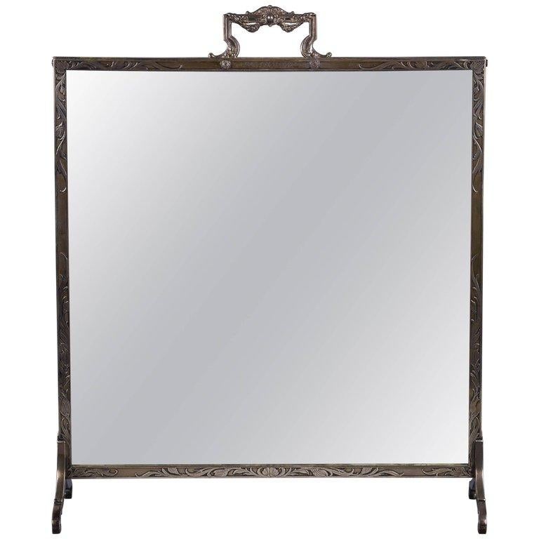 Sterling Silver Table Mirror, circa 1900 In Excellent Condition For Sale In New York, NY