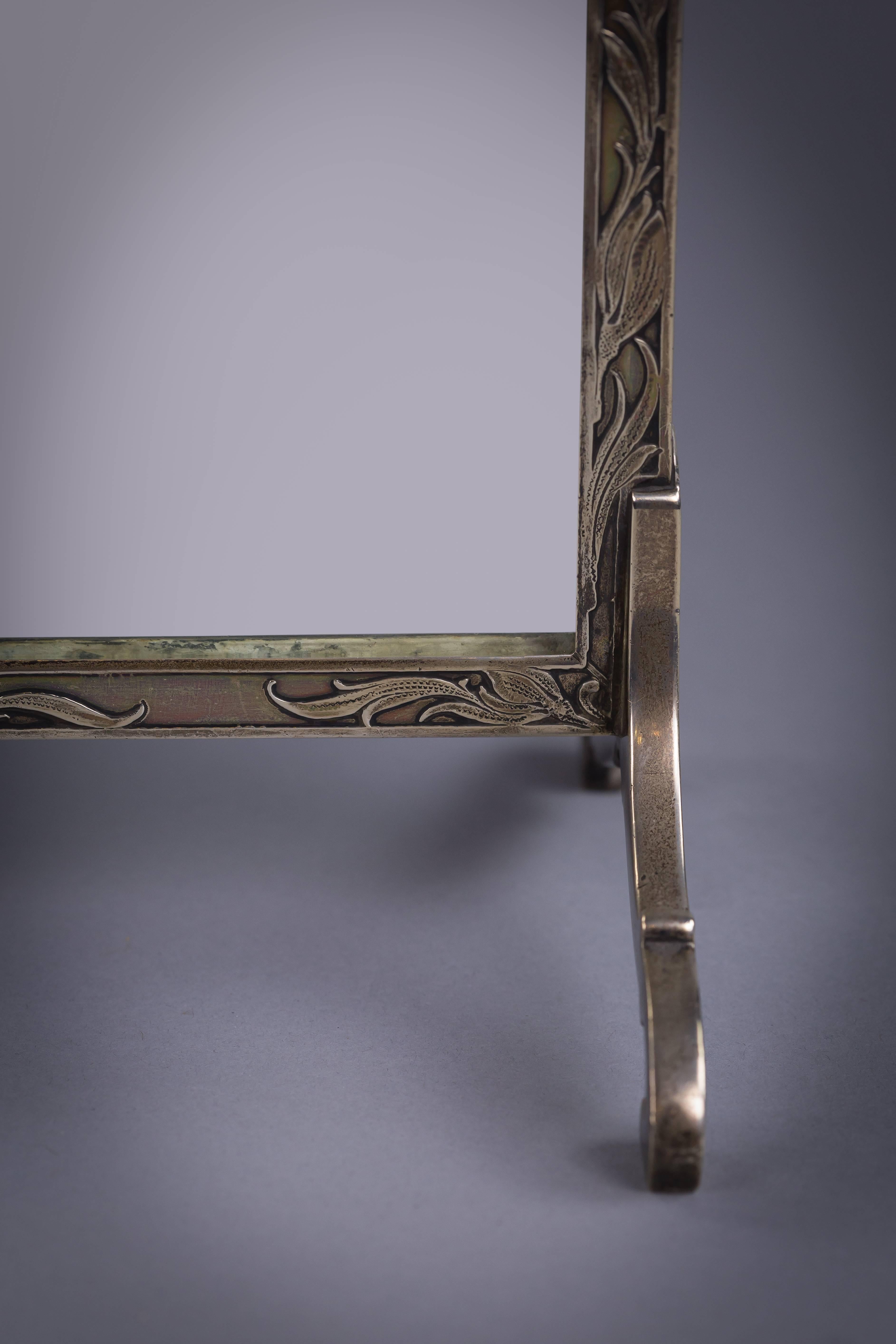 American Sterling Silver Table Mirror, circa 1900 For Sale