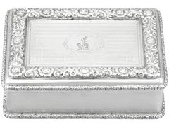 Sterling Silver Table Snuff Box, Antique George V