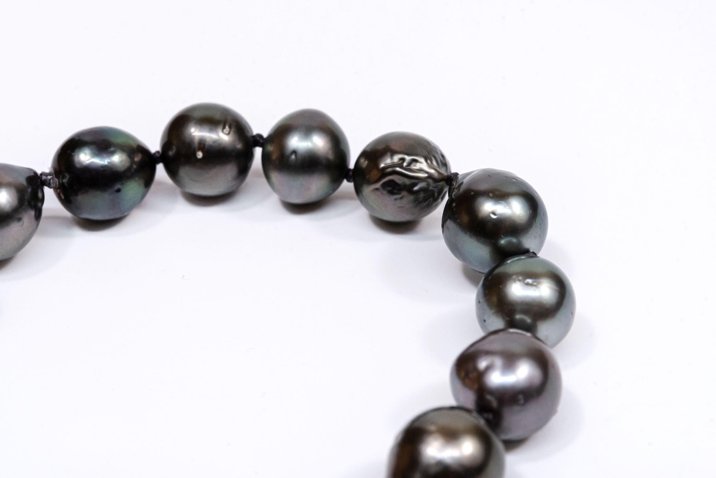 Sterling Silver Tahitian Pearls Beaded Bracelet For Sale 9