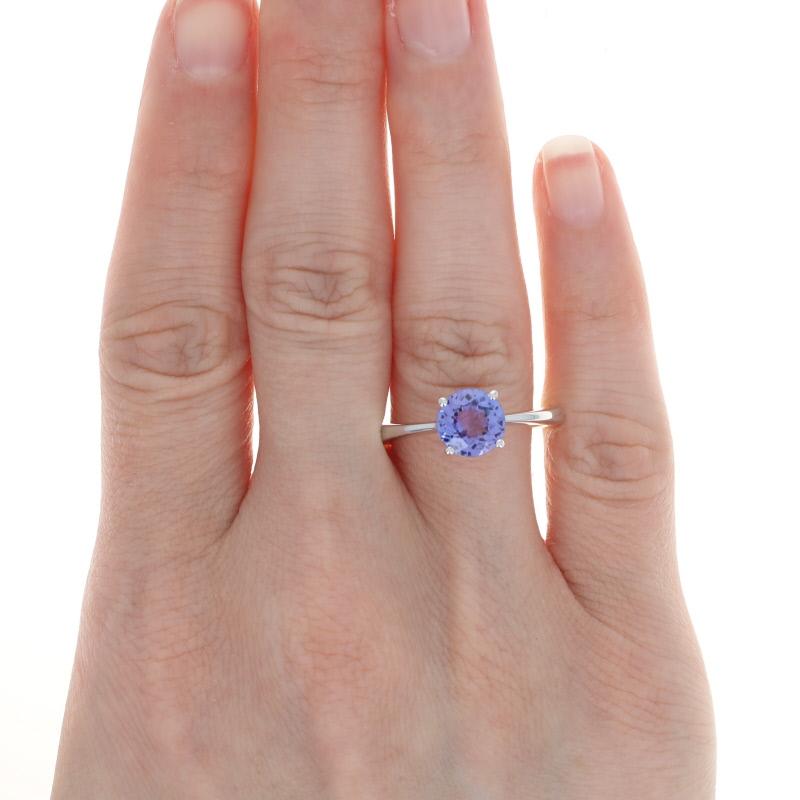 Sterling Silver Tanzanite Solitaire Ring, 925 Round Cut 2.40ct Engagement 3