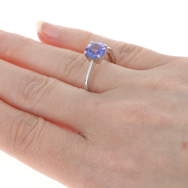 Sterling Silver Tanzanite Solitaire Ring, 925 Round Cut 2.40ct Engagement 4