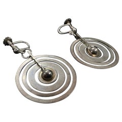 Pendientes de plata de ley Tapio Wirkkala "Hopeakuu" La luna de plata 1971