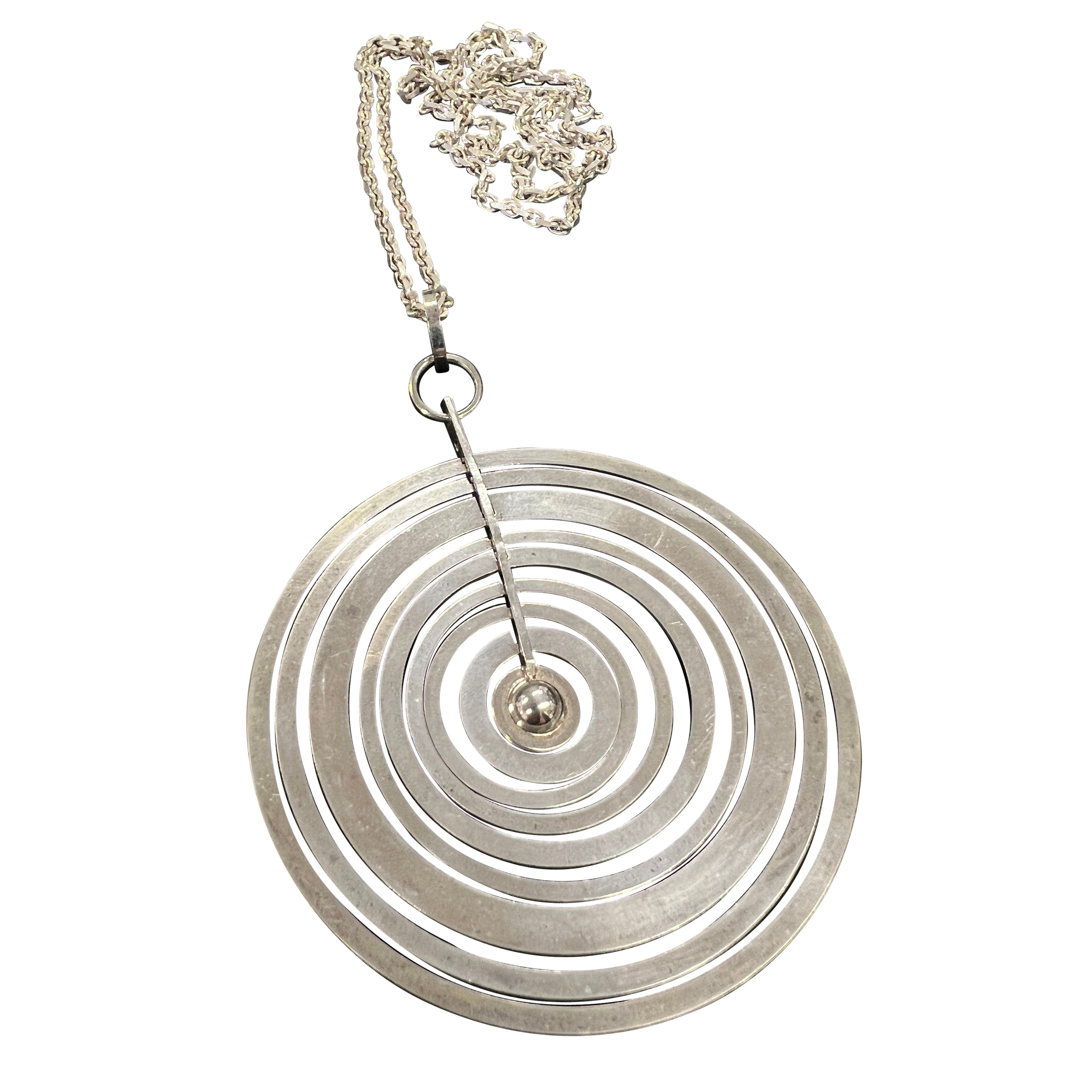 Colgante de plata de ley Tapio Wirkkala "Hopeakuu" La luna de plata 1971