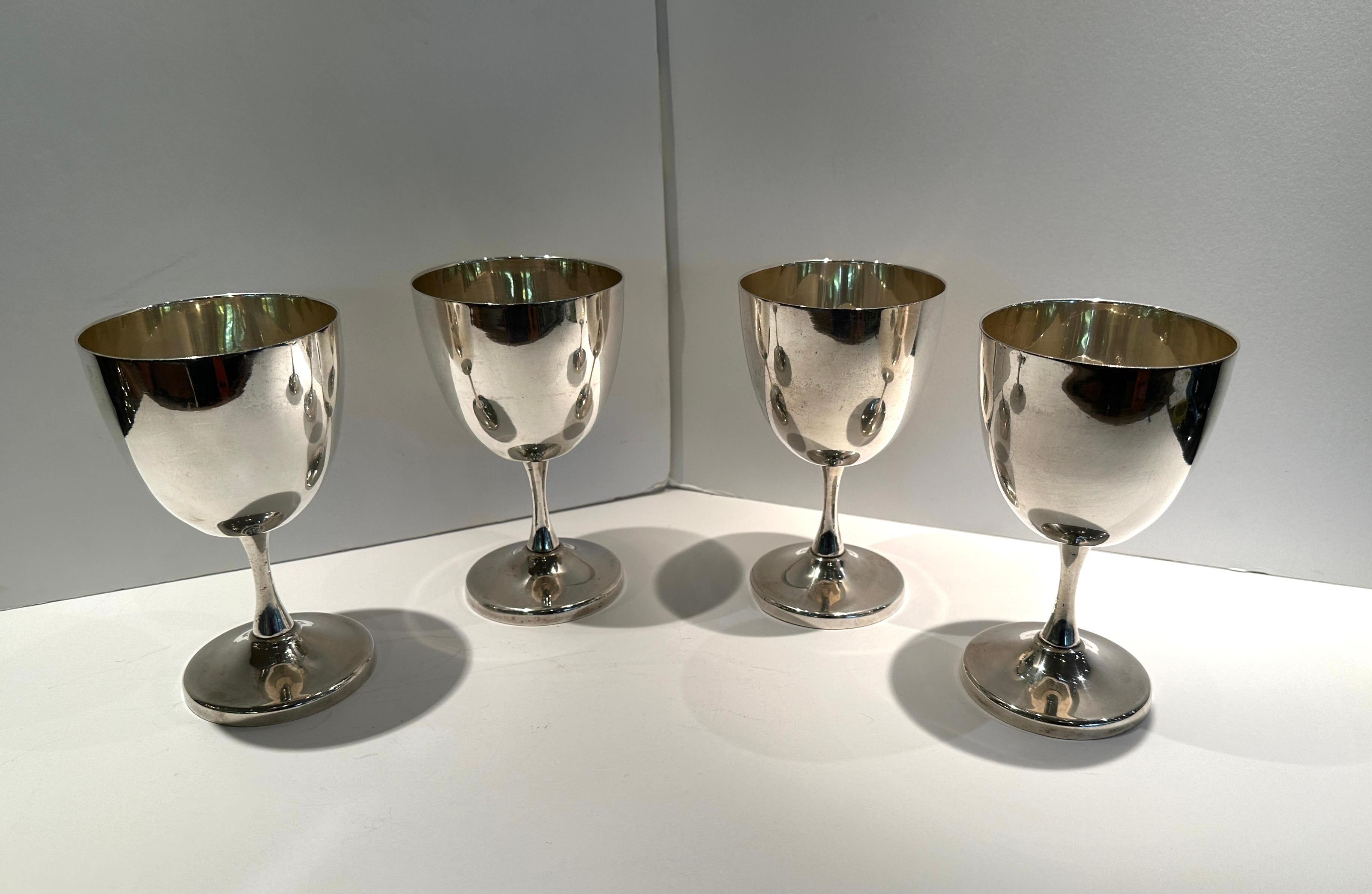 Sterling Silver Taxco Goblets set of 4 For Sale 1