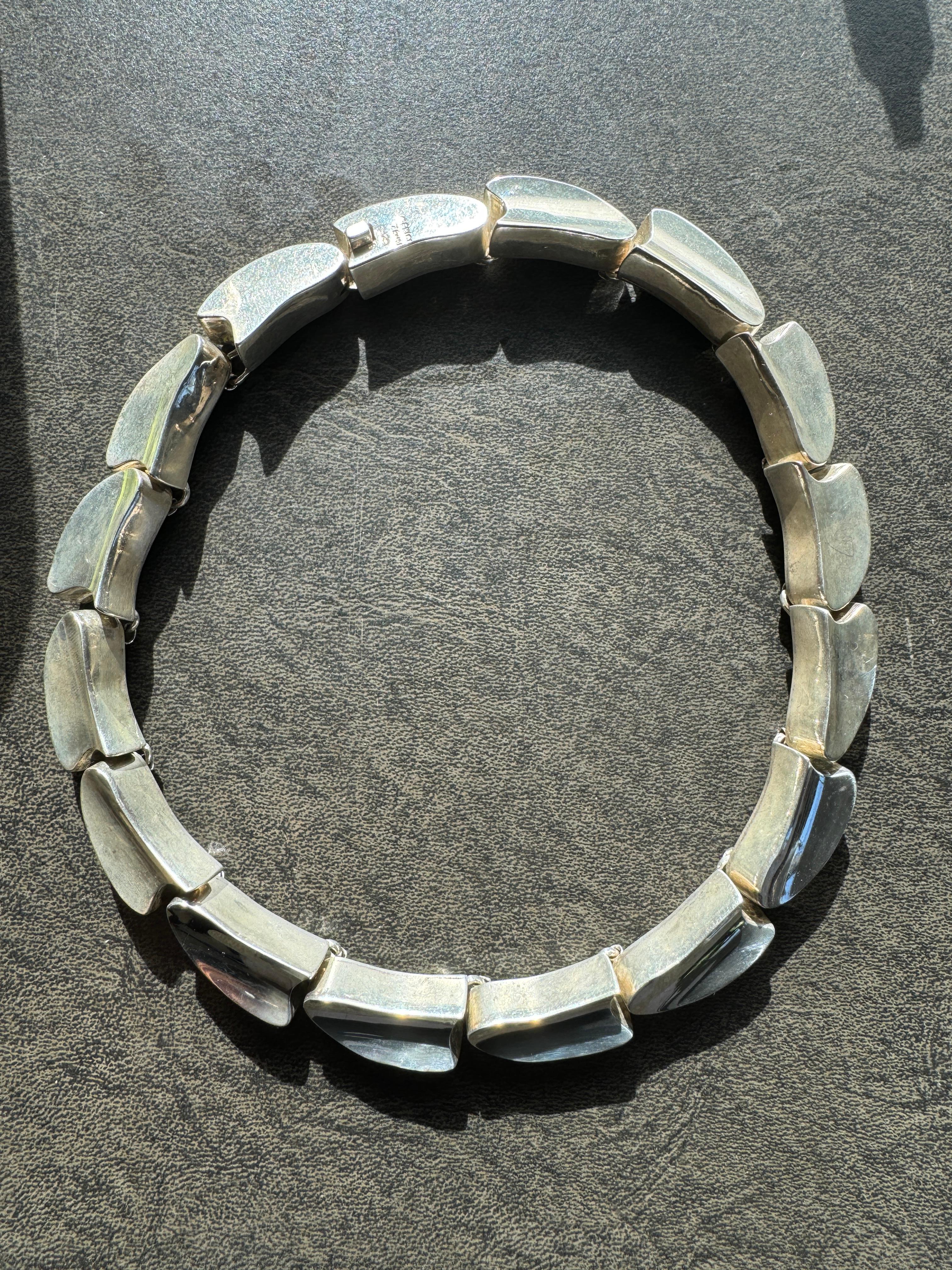 Collana Taxco in argento sterling, girocollo messicano modernista in vendita 3