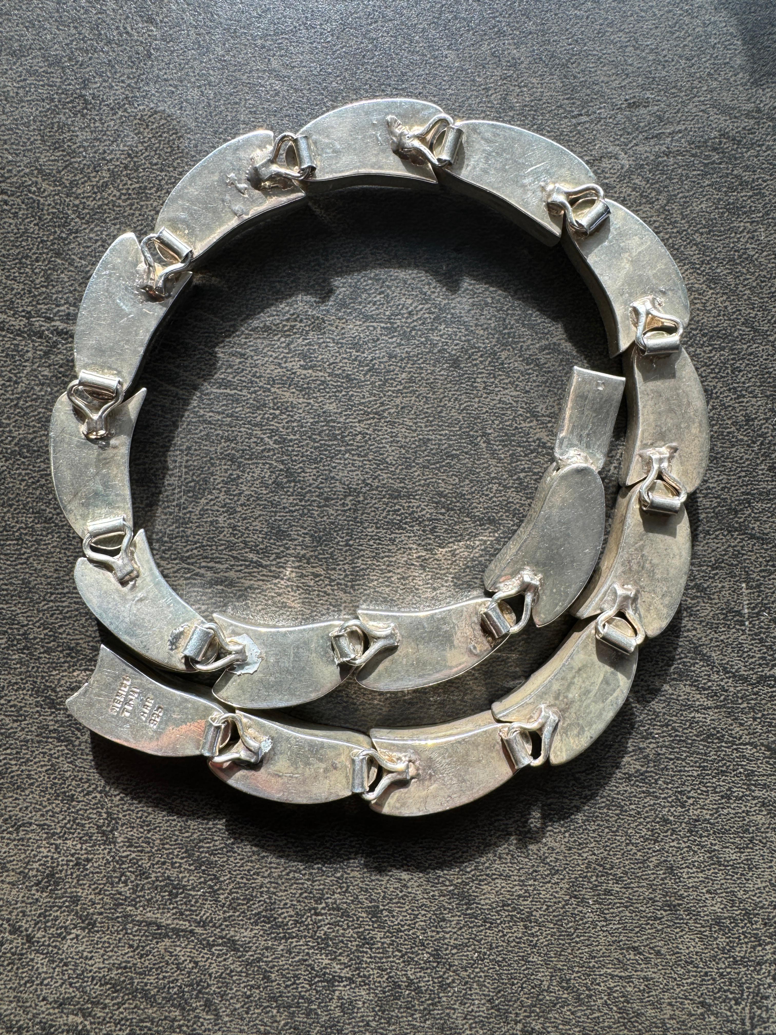 Collana Taxco in argento sterling, girocollo messicano modernista in vendita 4