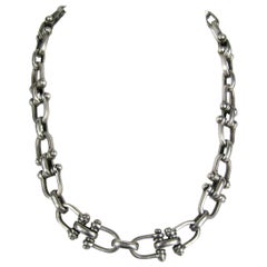 Sterling Silver Taxco Vintage Link Necklace 1970s