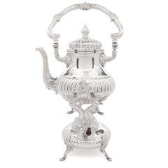 Sterling Silver Tea and Coffee Service Set on Tray by Camusso