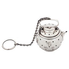 Bola de té de plata de ley