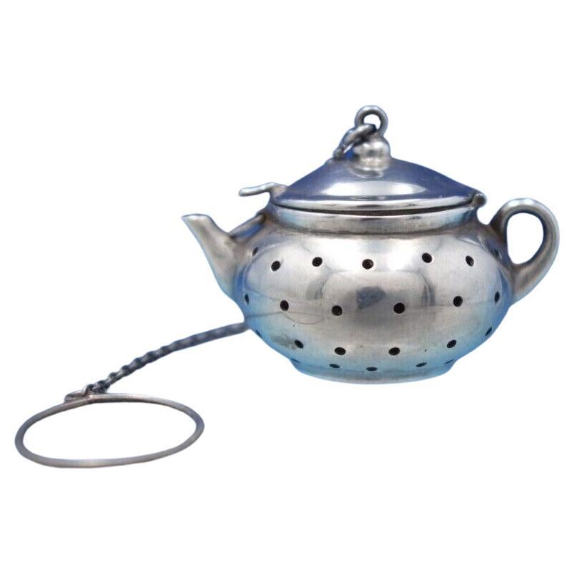 Sterling Silver Tea Ball in Tea Pot Shape 1 1/4" (#6839)