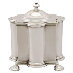 Sterling Silver Tea Caddy, Antique George V, '1911'