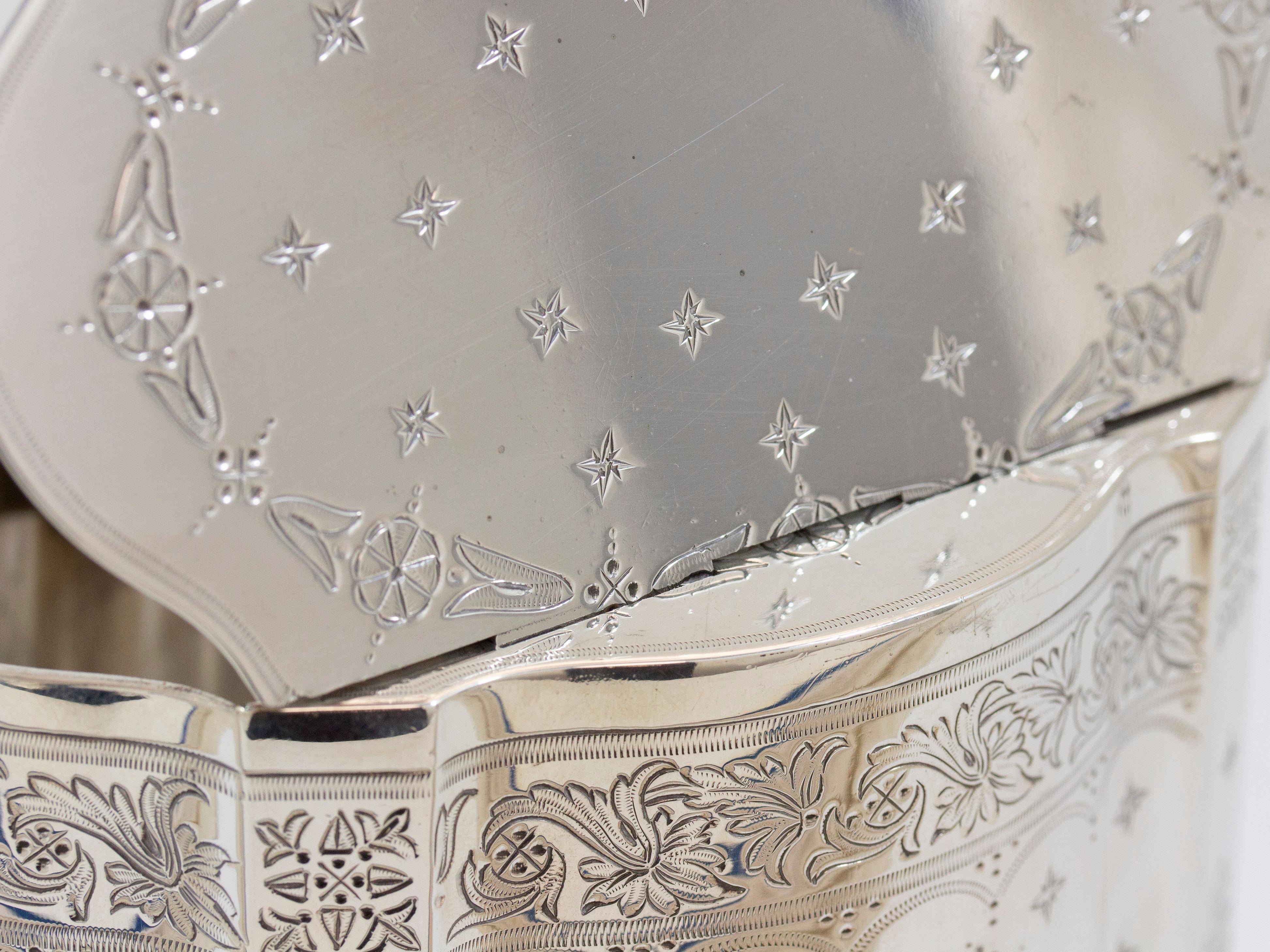 Sterling Silver Tea Caddy Elkington & Co. 5
