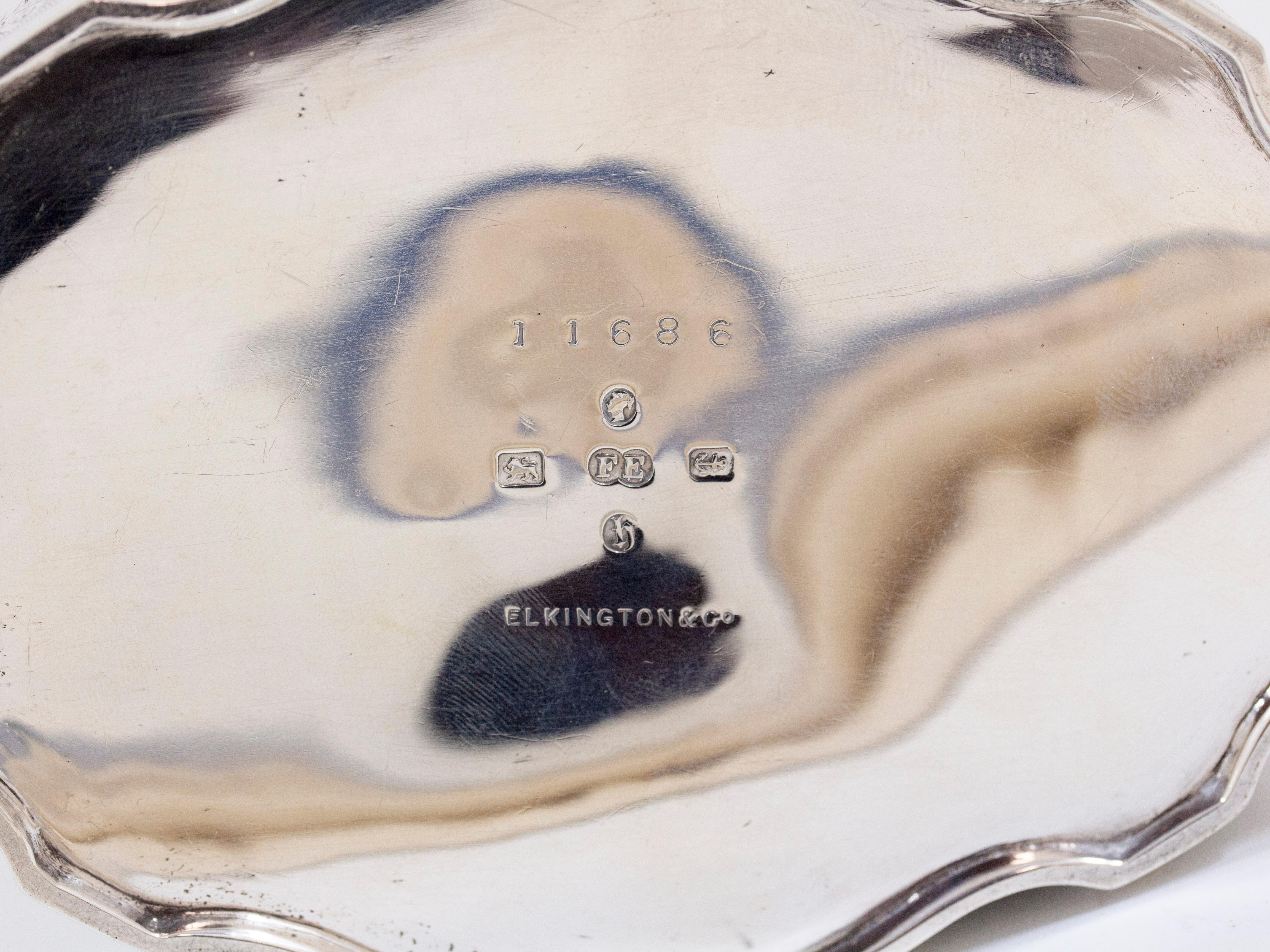 Sterling Silver Tea Caddy Elkington & Co. 9
