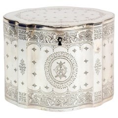 Sterling Silver Tea Caddy Elkington & Co.